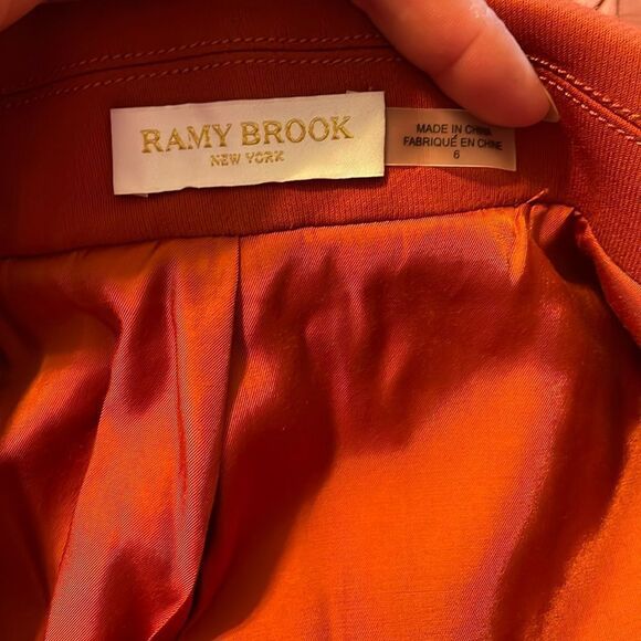 Ramy Brook Rachel Zip Sleeve Single Button Blazer in Cinnamon 6 - Picture 7 of 13